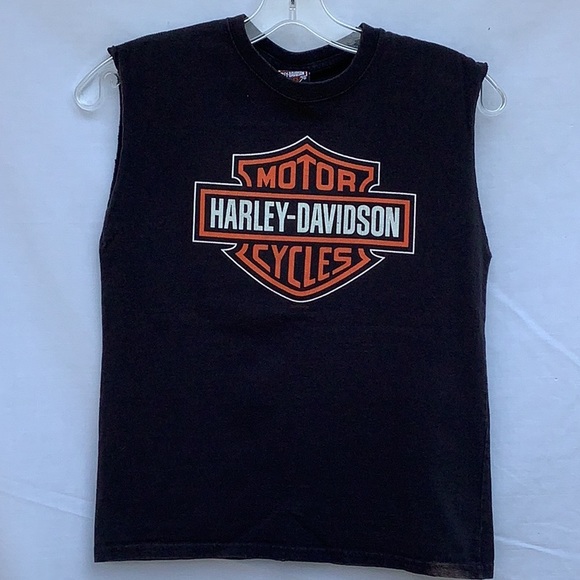 HARLEY DAVIDSON BLACH SLEEVELESS TEE SHIRT FROM HONOLULU HAWAII - Picture 1 of 4